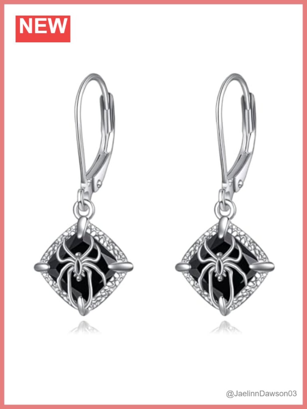 Sterling Silver Spider Dangle Drop Earrings Huggie Hoop Leverback